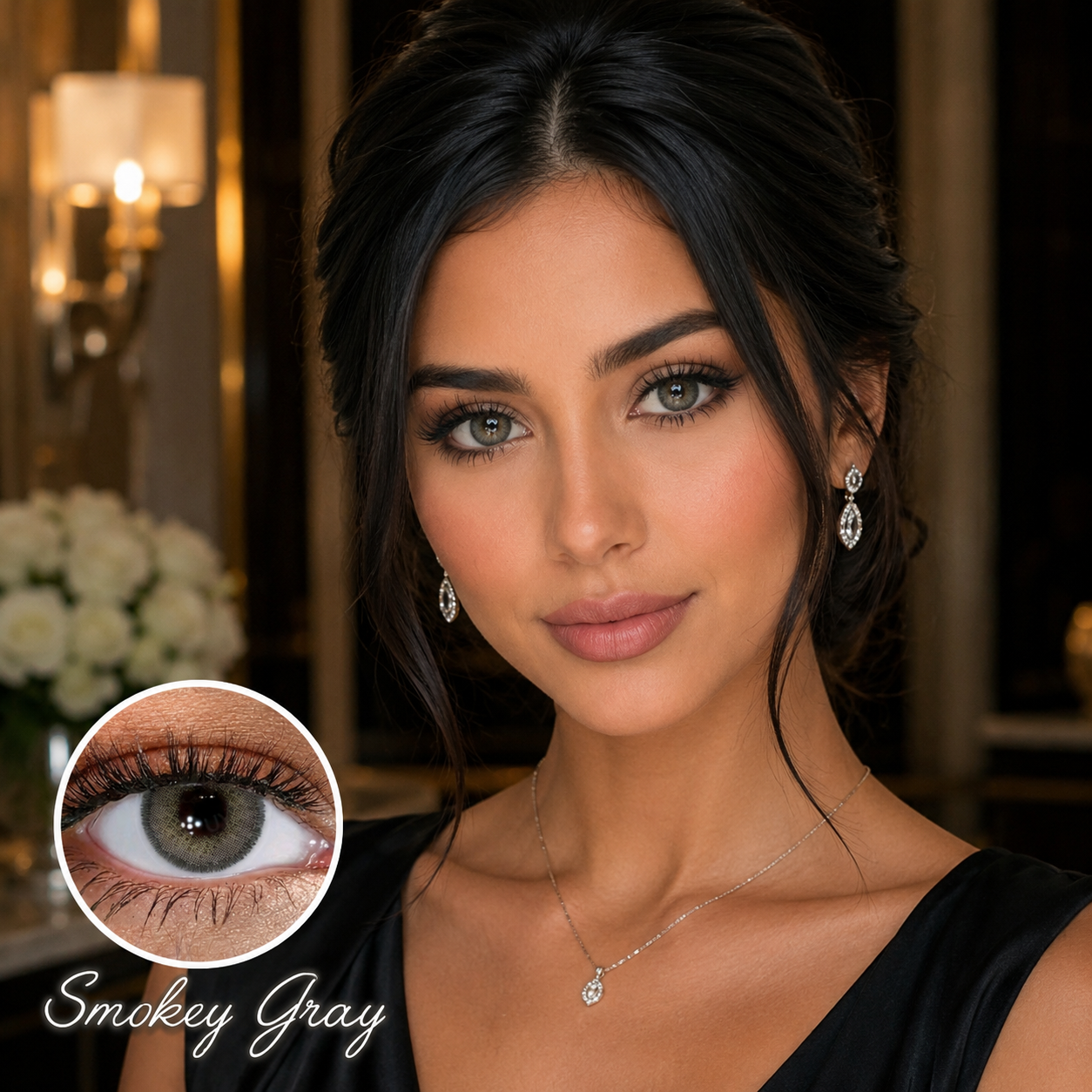 🛍️Lentillas cosméticas tono Smokey Gray 🩶 Calidad, comodidad, y durabilidad.