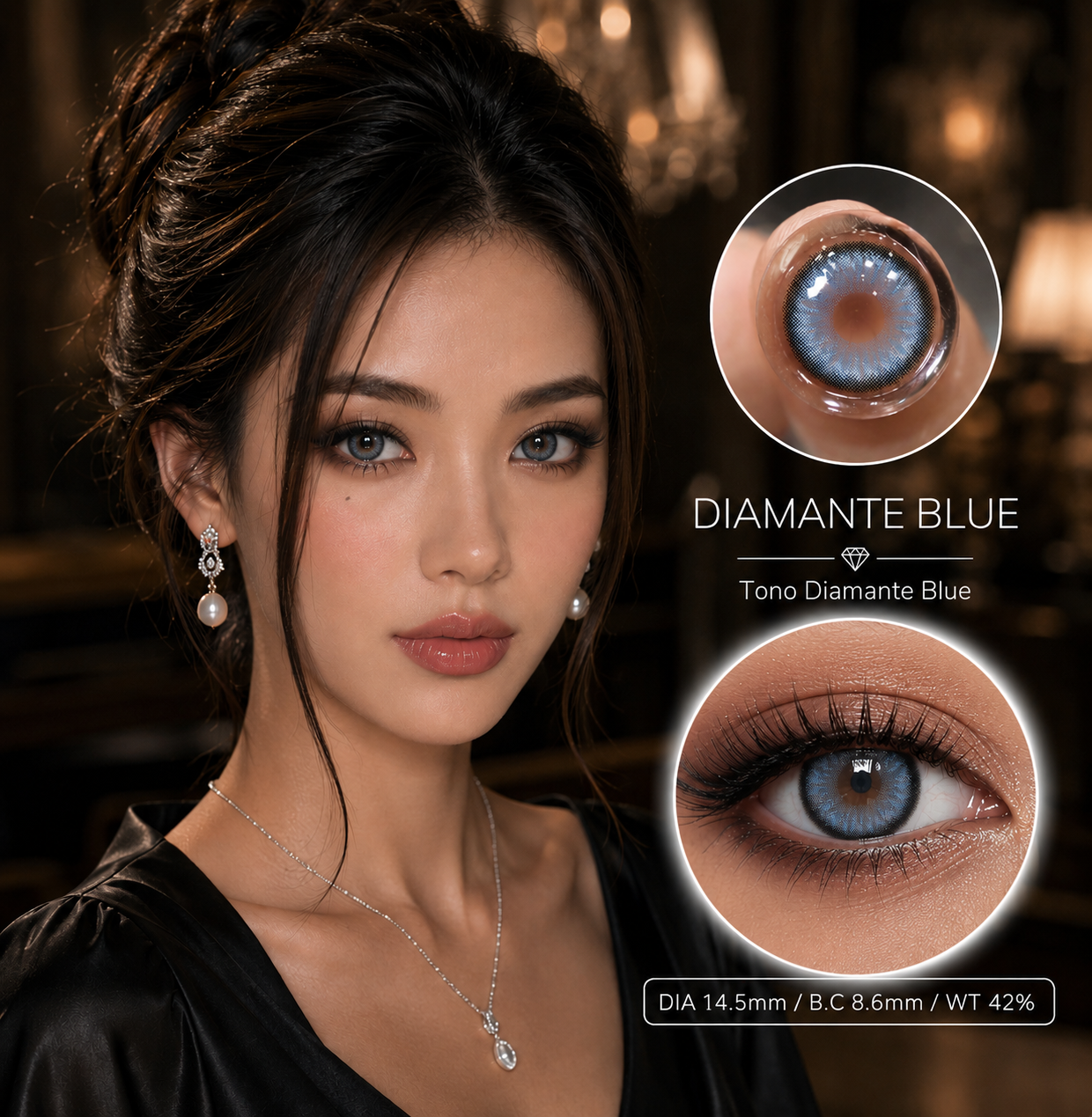 💙Lentillas cosméticas tono Diamante Blue💙ojos de muñeca Calidad, comodidad, y durabilidad.